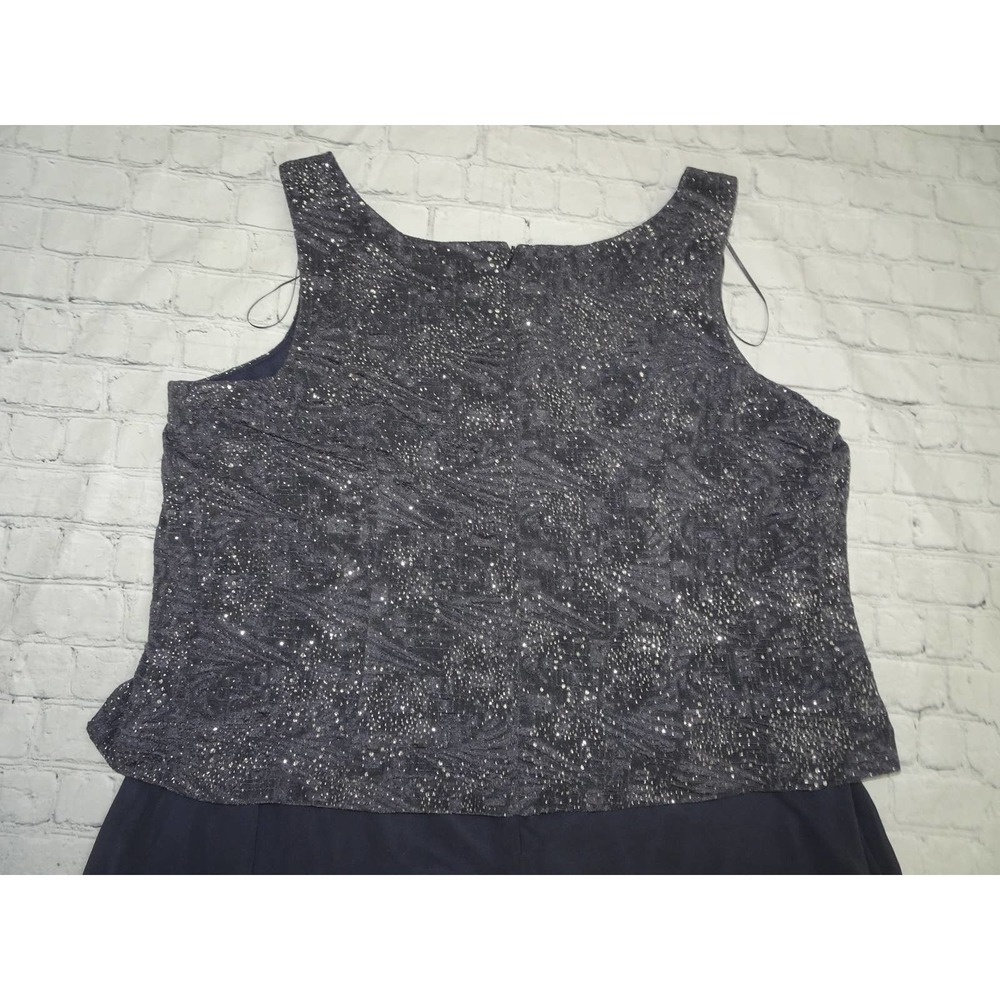 Alex Evenings Women's Empire Waist Dress Smoke/Glitter Dress, 20W No Tags - Picture 6 of 8